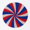 Blue/Off-white/Red Supporter Beret - The French Beret Reference: 9064 | Traclet Hat Shop