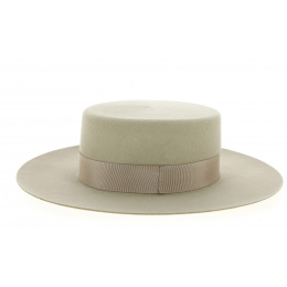 Chapeau Santiago - Cordobes/Canotier Feutre Laine Vanille- Traclet