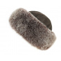 Ksenia Fox Fur Hat Leather & Brown Fox - Traclet
