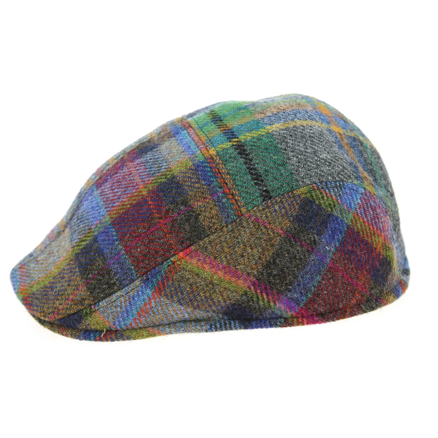 Brightsplit Patchwork Wool Domed Cap - Crambes Reference: 5703 | Chapellerie Traclet