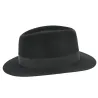 Brisbane Black Shaved Fur Felt Fedora Hat - Crambes Reference: 528 | Traclet Hat Shop