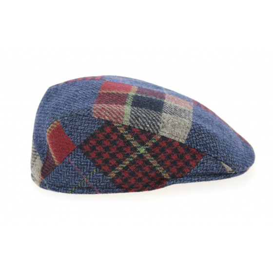 Casquette Plate Norris Patchwork Bleu & Bordeaux- Crambes