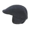 Rounded Cap with Ear Flaps Brighton Wool Anthracite - Crambes Reference: 7063 | Chapellerie Traclet