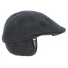 Rounded Cap with Ear Flaps Brighton Wool Anthracite - Crambes Reference: 7063 | Chapellerie Traclet