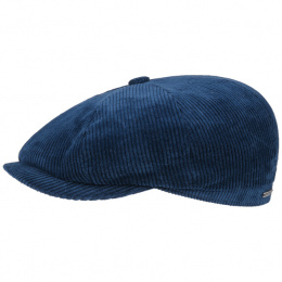 Navy Blue Corduroy Hatteras Cap - Stetson
