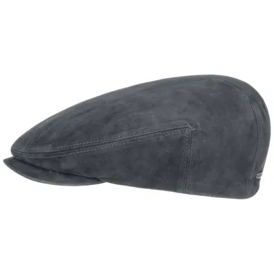 Dark Grey Leather Flat Cap - Stetson Reference: 1874 | Chapellerie Traclet