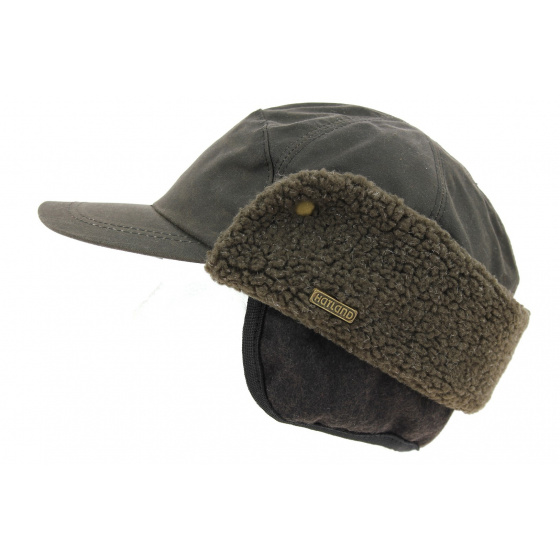 Casquette Cache-Oreilles Timber Coton Huilé Marron UPF50+ - Hatland