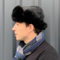 Yukon Black Leather & Rabbit Ushanka - Gena