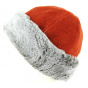 Nayeli Brick & Taupe Faux Fur Beanie - Traclet