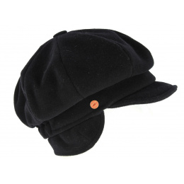 Black Camilla Plus Newsboy Cap with Ear Flaps - Mayser