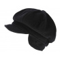 Black Camilla Plus Newsboy Cap with Ear Flaps - Mayser