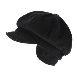 Black Camilla Plus Newsboy Cap with Ear Flaps - Mayser