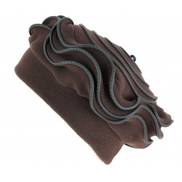 Women's Polar Fleece Beanie Najac Brown - Traclet