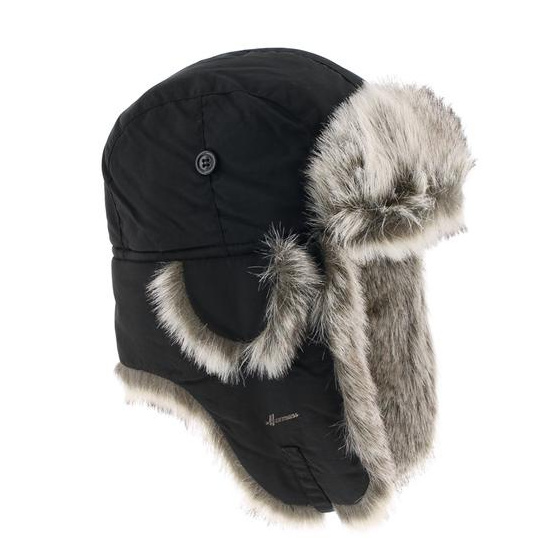 Buck Kids Waterproof Black Faux Fur Ushanka - Herman