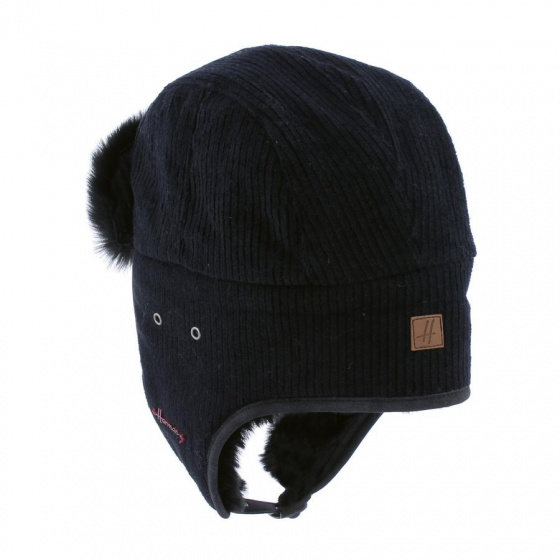 Black Faux Fur Velvet Buck Ushanka - Herman