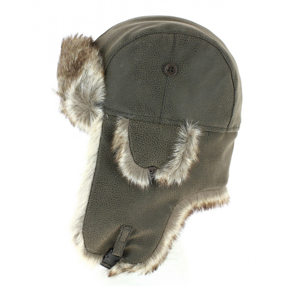 Chapka Imitation Brown Leather & Faux Fur- Herman