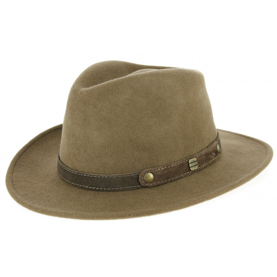 Waterproof wool felt hat Traveller Nalzen Felt Wool Beige- Traclet