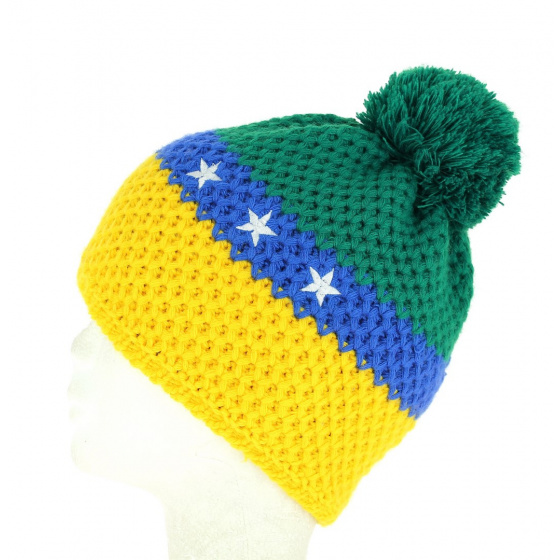 Bonnet à Pompon Brésil - Le Drapo Bonnet à Pompon Brésil - Le Drapo