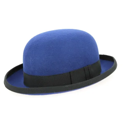 Steed Blue Wool Felt Bowler Hat - Traclet Reference: 6730 | Traclet Hat Shop