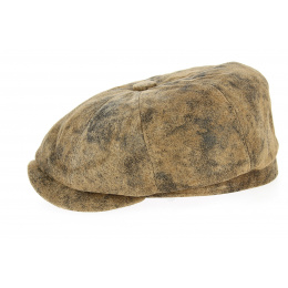 8 Ribs Vabre Brown Leather Cap - Traclet
