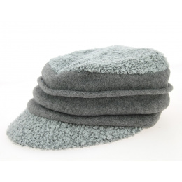 Gray Wool Ebony Newsboy Cap - Traclet