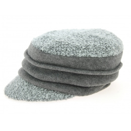 Gray Wool Ebony Newsboy Cap - Traclet
