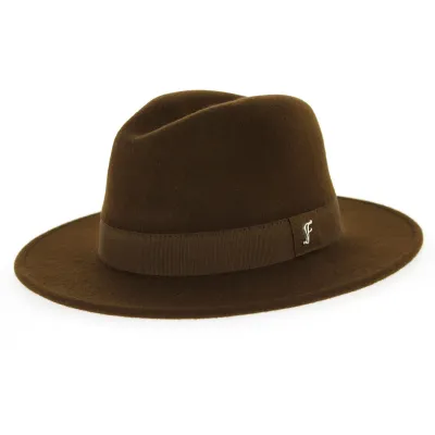 Brown Wool Felt Fedora Hat - Traclet Reference: 9942 | Traclet Hat Shop