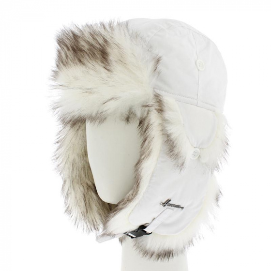 Kid's White Faux Fur Waterproof Buck Ushanka - Herman