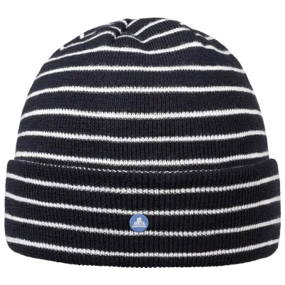 Navy/White Striped Hammaburg Beanie - Stetson Reference: 9946 | Traclet Hat Shop