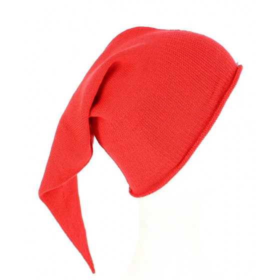 Long Red Cotton Chacarel Nightcap - Traclet
