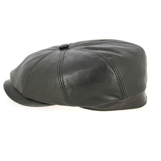 Traclet Chester Nappa Leather Hatteras Cap - Black