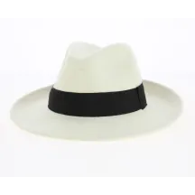 Fedora Hat White Wool Felt Black Ribbon Waterproof - Traclet