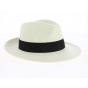 Chapeau Fedora Feutre Laine blanc ruban noir Imperméable - Traclet