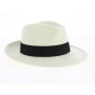 White Wool Felt Fedora Hat with Black Ribbon, Waterproof - Traclet
