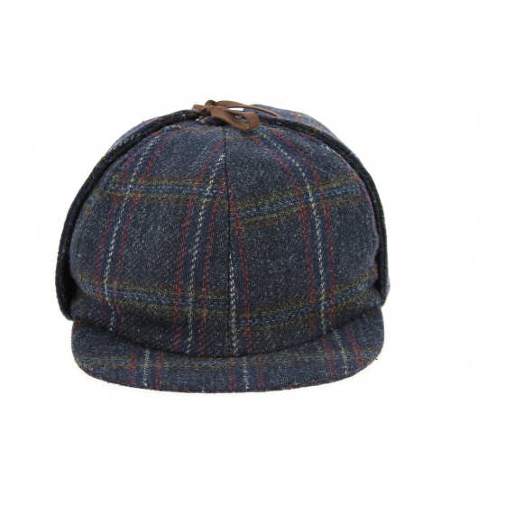 Casquette Sherlock A Carreaux Bleu Marine- Hanna Hats Casquette Sherlock A Carreaux Bleu Marine- Hanna Hats