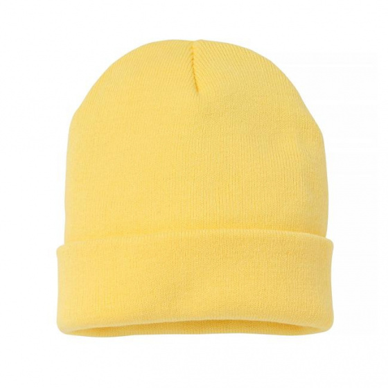 Yellow Acrylic Cuffed Beanie - Traclet