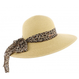 Capeline Queen Pastel Paille Beige & Leopard Paper- Herman