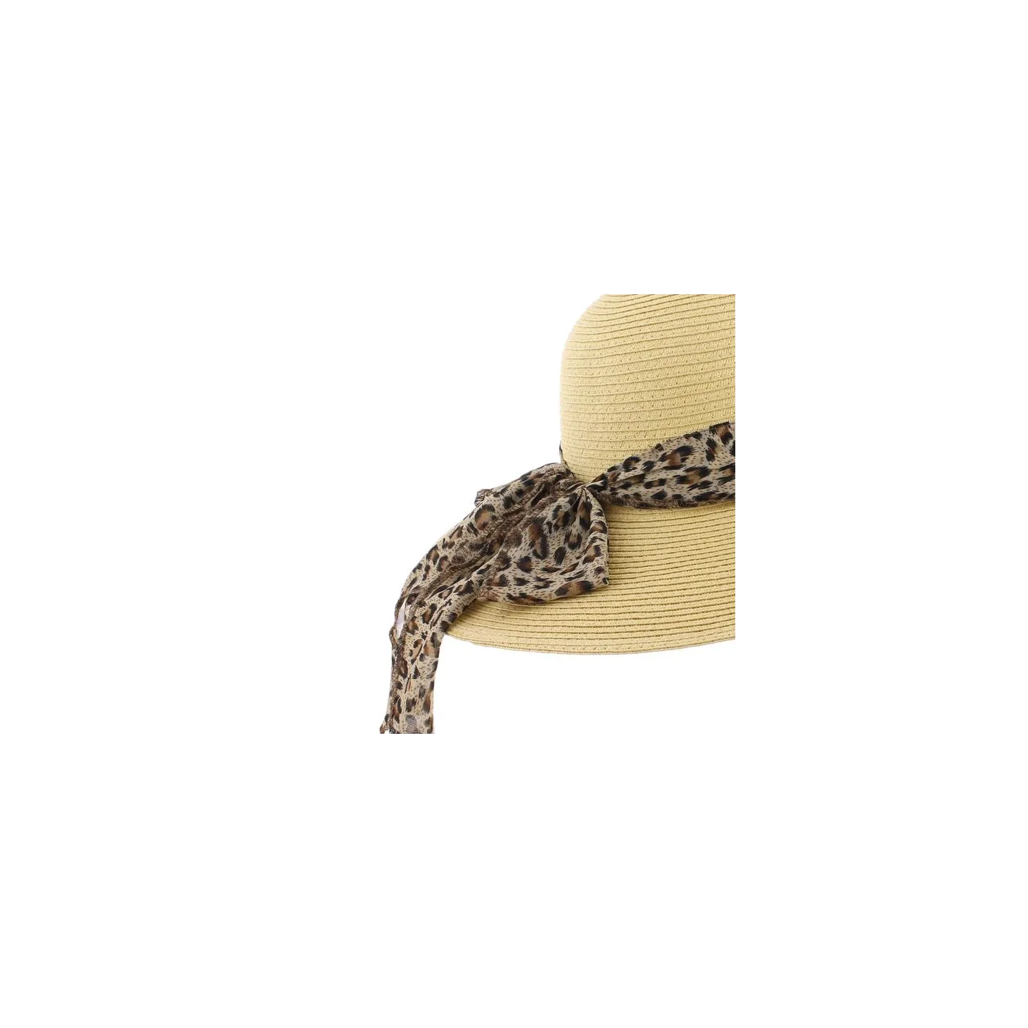 Capeline Queen Pastel Paille Papier Beige & Léopard- Herman Reference : 3552 | Chapellerie Traclet