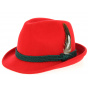 Erlangen Red Wool Felt Tyrolean Hat - Traclet