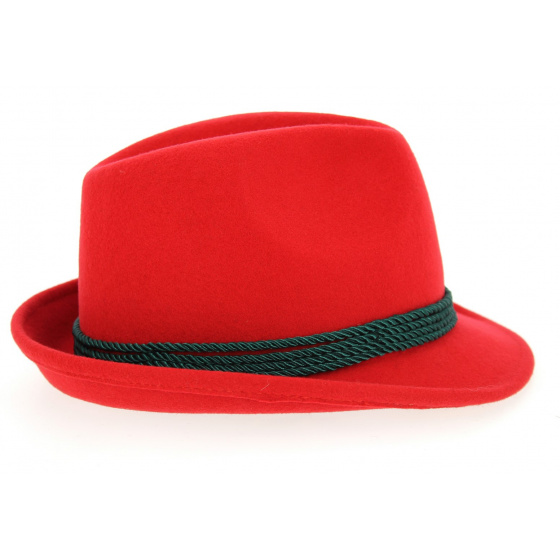 Erlangen Red Wool Felt Tyrolean Hat - Traclet