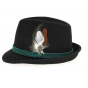 Black Wool Felt Tyrolean Hat Erlangen - Traclet