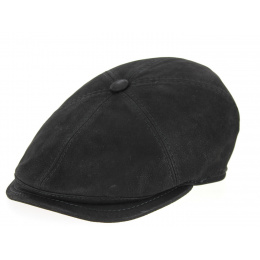 Men's Black Basile Leather Cap - Fléchet