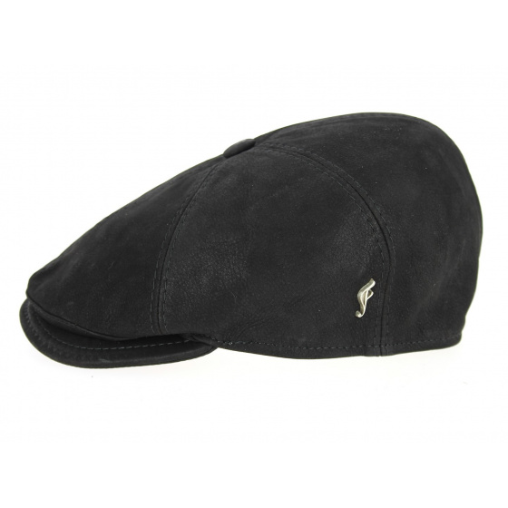 Men's Black Basile Leather Cap - Fléchet