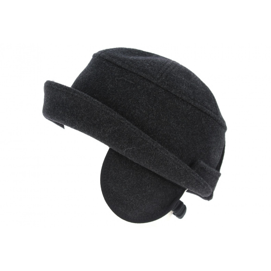 Chapeau Cache-Oreilles Passau Anthracite Laine- Traclet