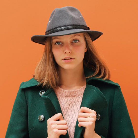 Traveller Hat Mac Eye Ear Flaps Wool Felt Anthracite - Herman