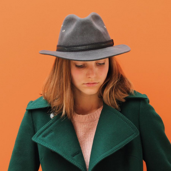 Chapeau Traveller Mac Eye Cache-Oreilles Feutre Laine Anthracite - Herman  Chapeau Traveller Mac Eye Cache-Oreilles Feutre Laine Anthracite - Herman