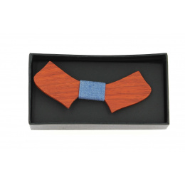 Rosewood bow tie for men and women Kikai Blue Jean- Traclet