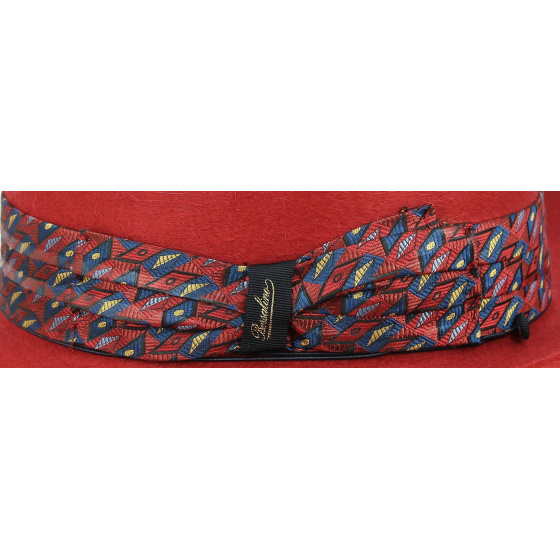 Borsalino Burgundy Fur Felt Fedora Hat