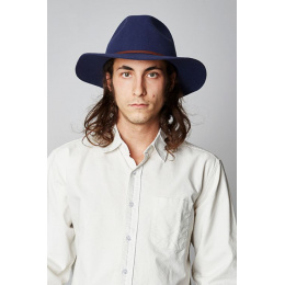 Wesley Traveller Navy Blue Wool Felt Hat - Brixton