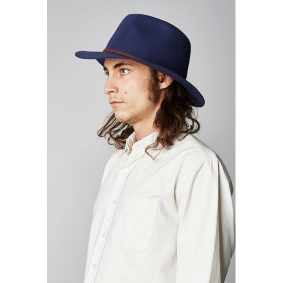 Chapeau Wesley Traveller Feutre Laine Bleu Marine- Brixton Chapeau Wesley Traveller Feutre Laine Bleu Marine- Brixton